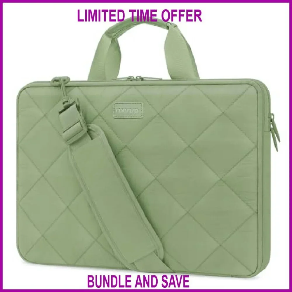 15-15.6 Inch Laptop Messenger Bag with Anti-Theft Zipper & Padded Protection